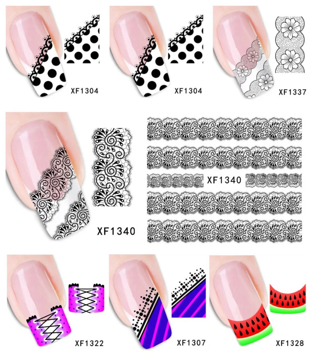 

100Sheets XF1299-XF1371 Nail Art Flower Water Tranfer Sticker Nails Beauty Wraps Foil Polish Decals Temporary Tattoos Watermark