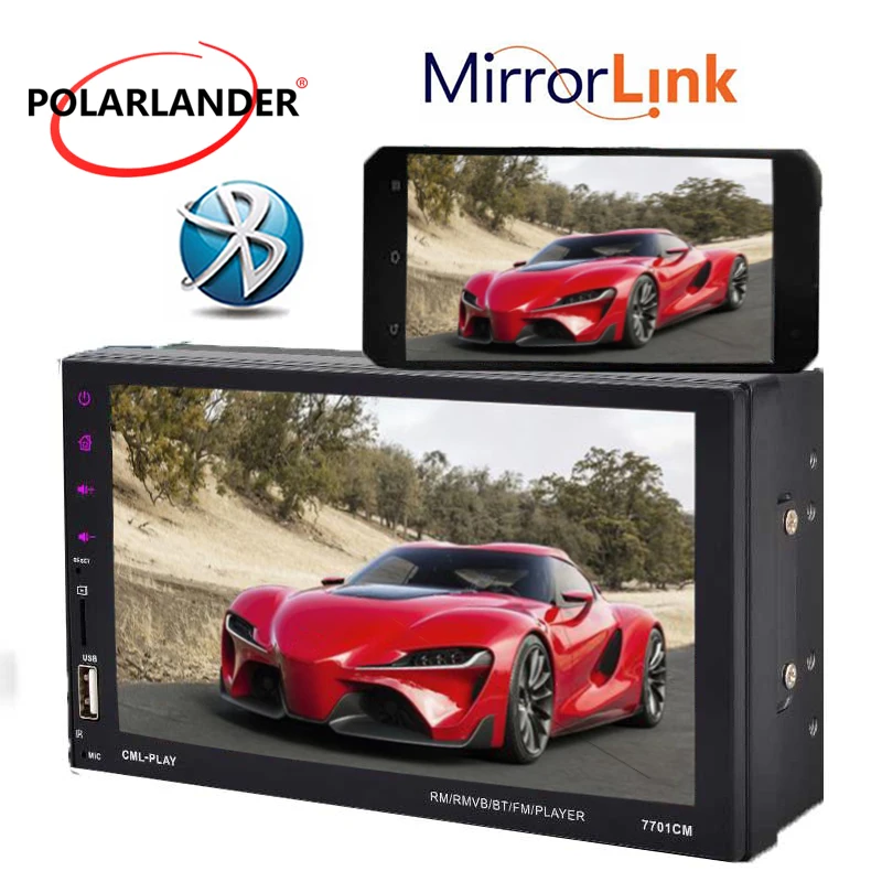Автомагнитола 2 Din с сенсорным экраном 7 дюймов Android mirror link 9 языков свободные руки