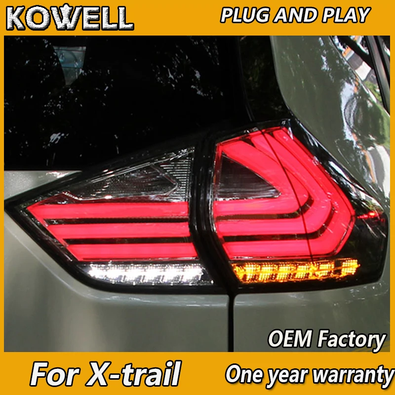 

KOWELL Car Styling for X-trail Tail Lights 2014 2015 2016 2017 2018 New Rouge LED Tail Light Rear Lamp DRL+Brake+Park+Signal