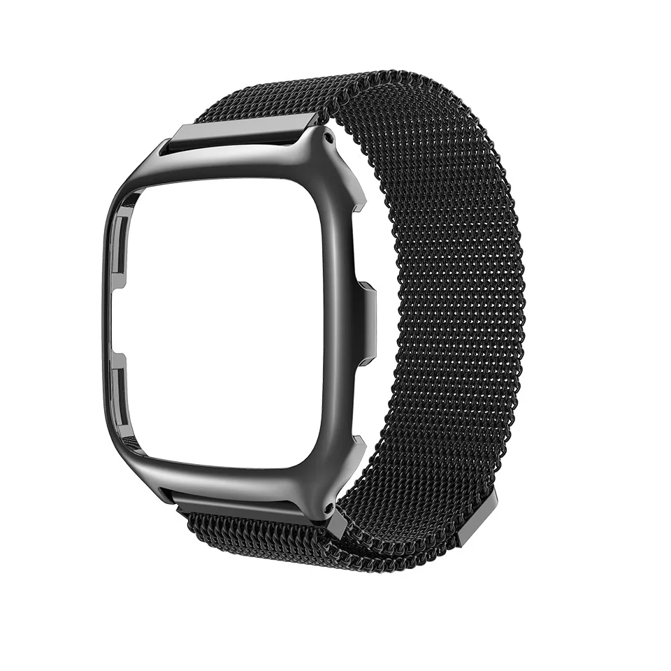 Металлический ремешок для Fitbit Versa ремешок из нержавеющей стали Milanese Loop браслет для fit bit versa браслеты - Цвет: Plus version