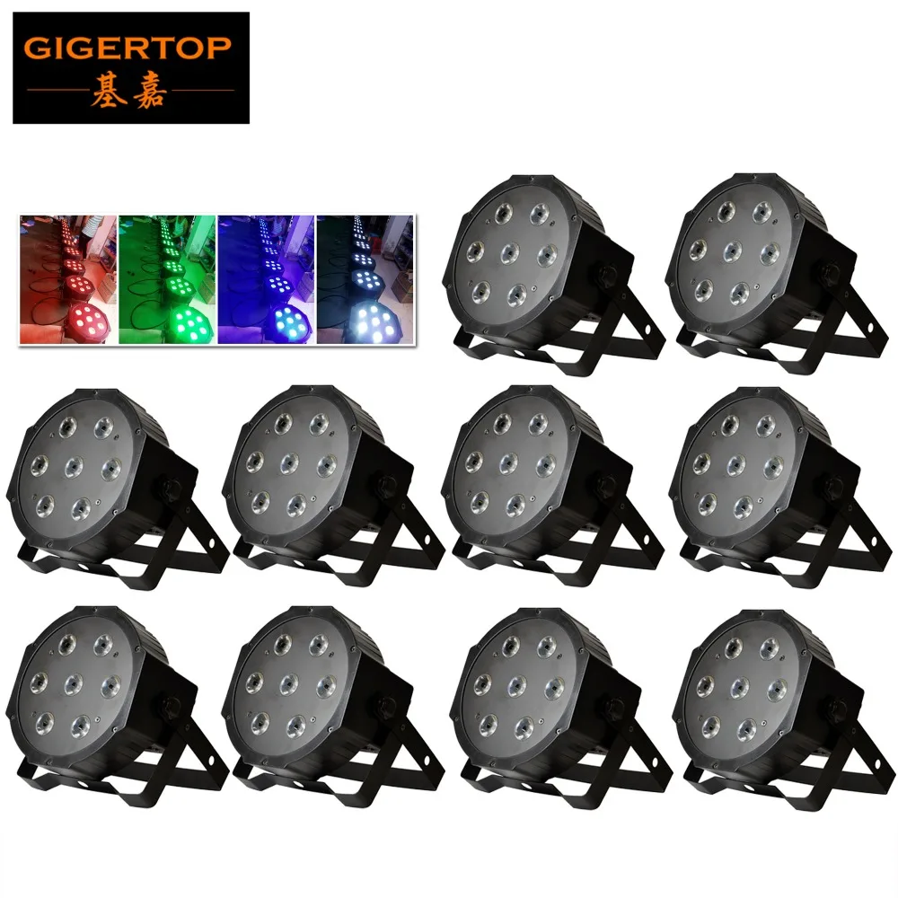 

TIPTOP 10pcs/lot Professional Stage Led Par Light Wedding RGBW 7 12W 4IN1 Beam Angle 25 Degree DMX 512 Control 1 Year Warranty