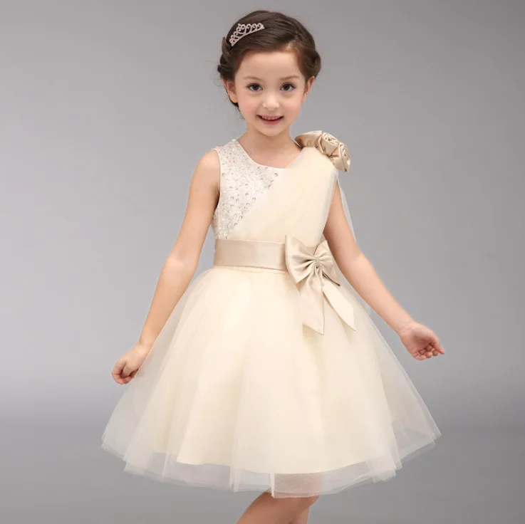 Summer girl's solid color piano performance dress | Детская одежда и обувь