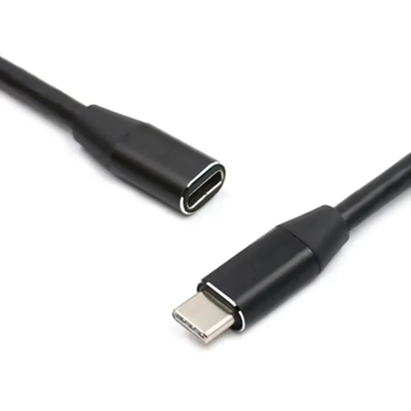 Black Удлинительный кабель USB C с разъемом «Папа-мама» для Macbook, кабели для конвертеров USB 3,1, зарядный кабель для телефона type-C, аудио-видео шнур - Цвет: Black