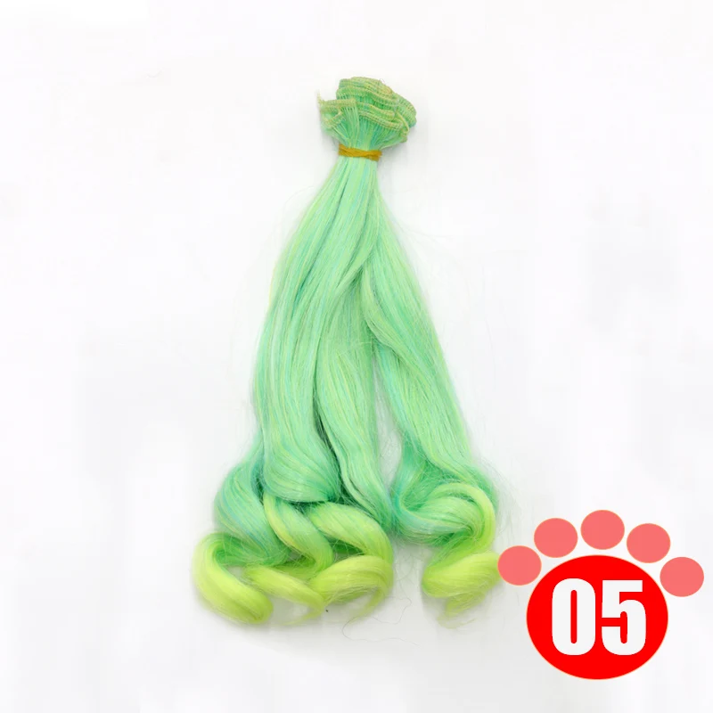 colour 05 Msiredoll bjd парик аксессуары 1 шт. 20*100 см кукла волосы для 1/3 1/4 1/6 1/12 градиент цвета курчавый bjd парики diy - Цвет: colour 05