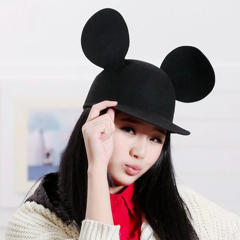 Новый 2017 100% шерсть Брендовое модное Товары для кошек Мыши Шапки Для женщин