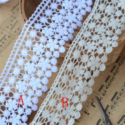 Hot sale Edge accessories beige white soluble cotton lace embroidery flowers H0501 | Дом и сад