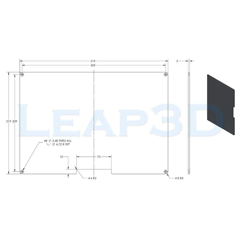 

300x200mm Aluminum Heated Bed Build Plate for RepRap Prusa i3 3D Printer Kit