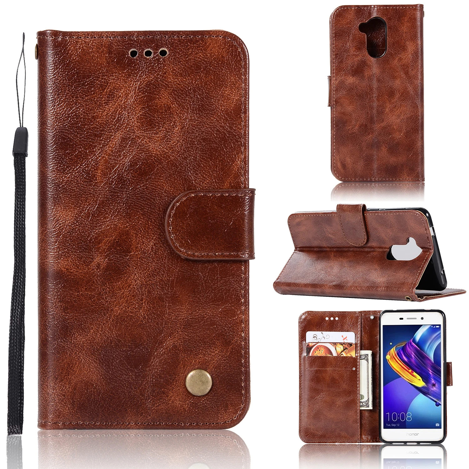 Роскошный Ретро Кожаный чехол для Huawei mate 10 Pro P8 P9 P10 Lite Nova 2i книга флип 9 lite TPU полный
