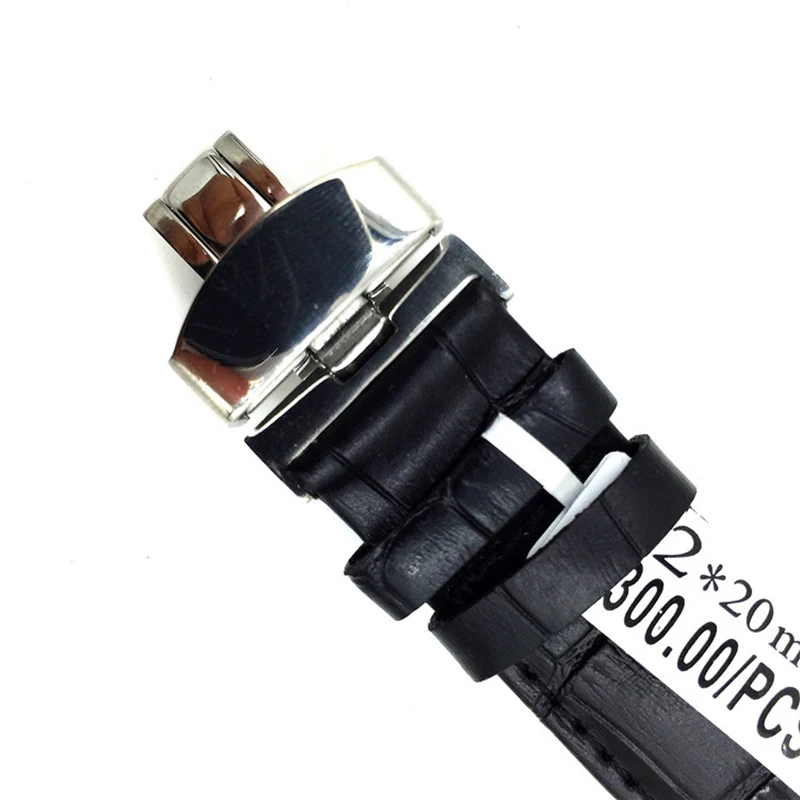 New Genuine Leather Wathcband Butterfly buckle for Apple iWatch Women 38mm 42mm Width Watch Bnad Strap Mens Free shipping | Наручные часы