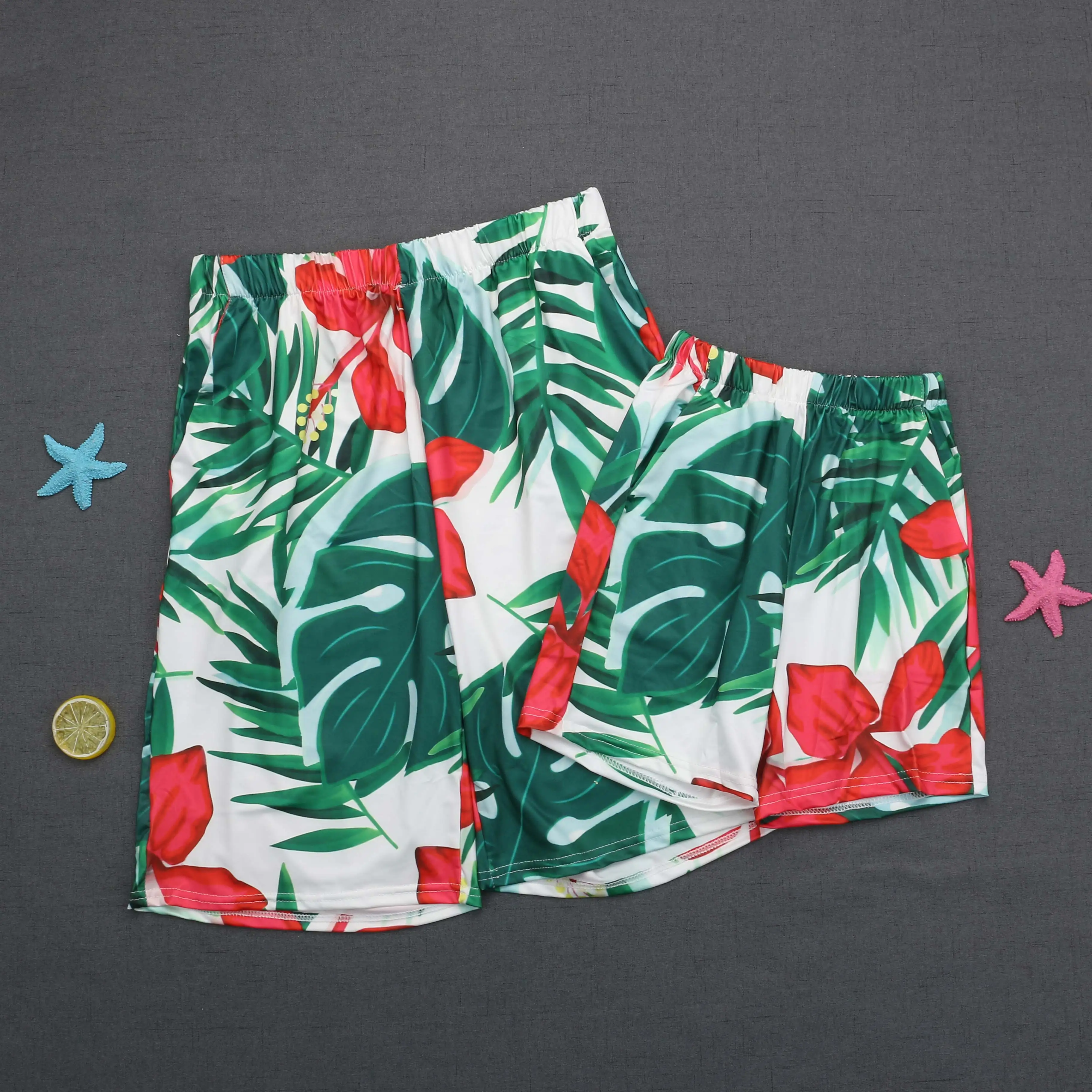 New Family Matching Swimsuit Mother Father Girls Boys Women/Men Swimwear Plant Bikini Sets Fashion |