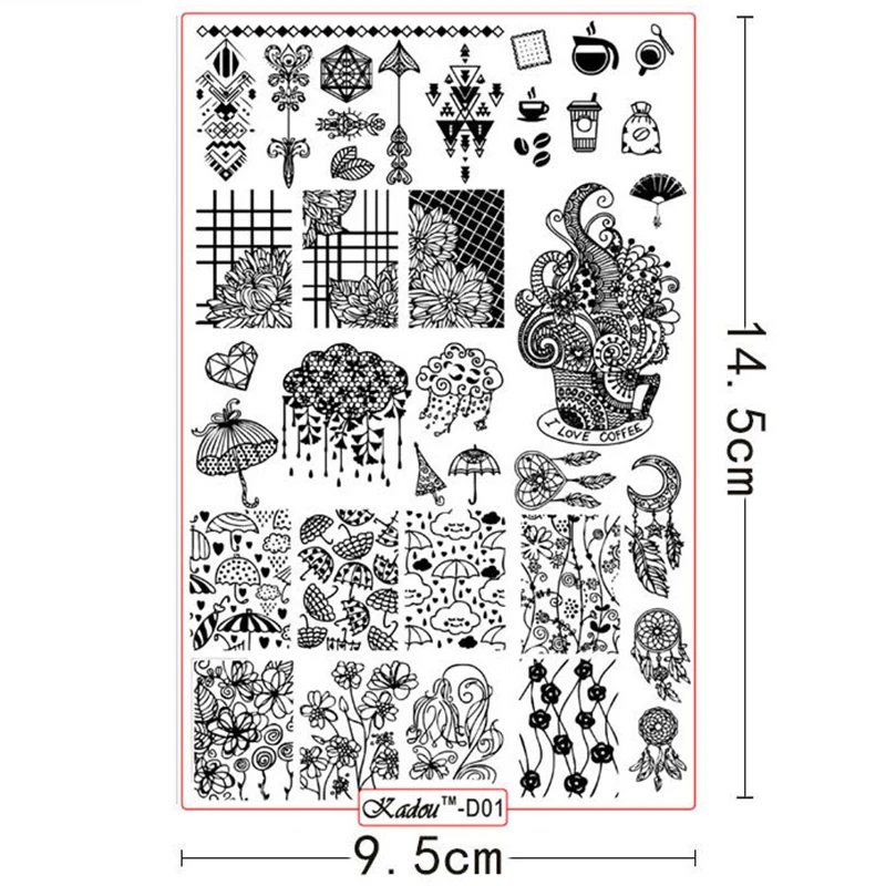 

Nail Stamping Plates KADOU/ ZJOYS Polish CHRISTMAS Design For Manicure Stencils 14.5*9.5 Konad Stamp Stamping Manicure Template