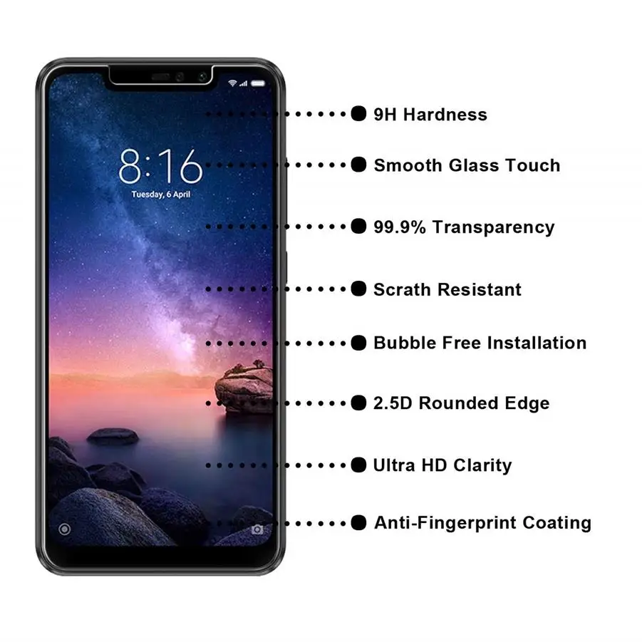2.5D прозрачное стекло для Redmi Note 7 6 Pro Защитная пленка экрана Xiaomi MI 9 8 A2 Lite 9Se Mix3 2S