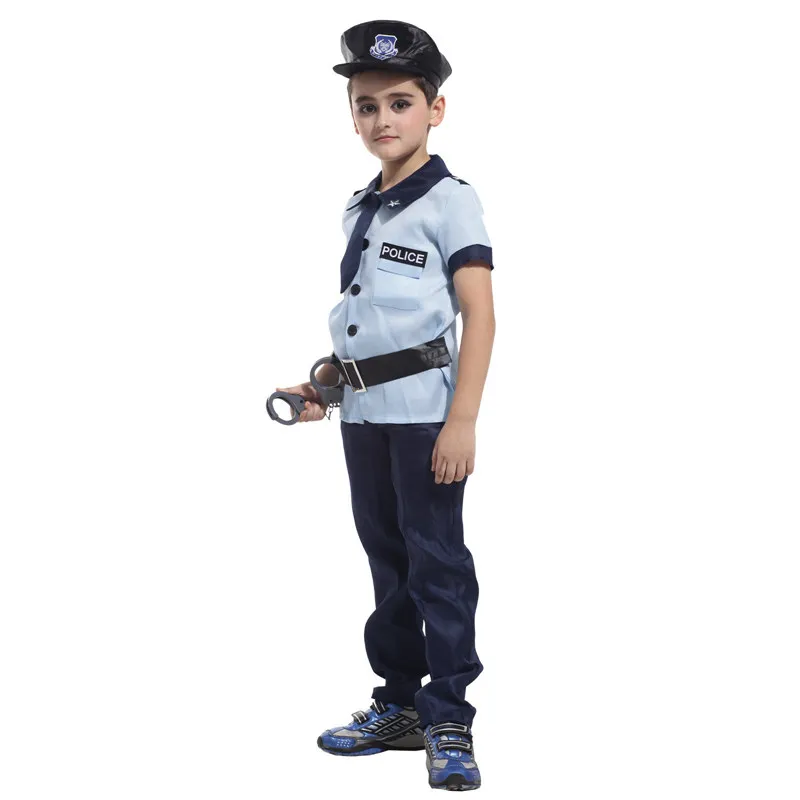 

Kids Child Police Policeman Costume for Boys Little Cop Cosplay Uniform Halloween New Year Carnival Mardi Gras Party Outfit