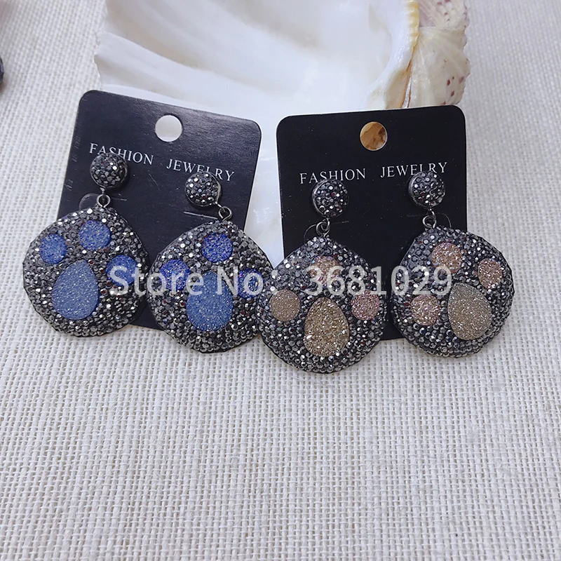 

Europe and the United States fashion simple rhinestone earrings sales new color sequins exaggerated personality earrings pendant