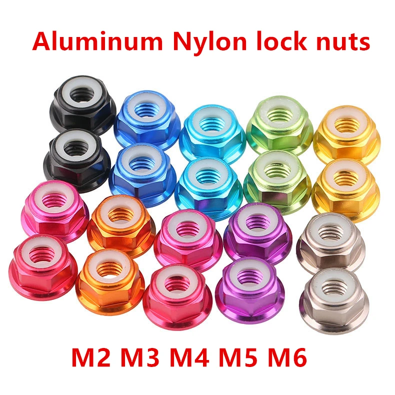 10 шт. цветные нейлоновые гайки M2 M3 M4 M5 M6|nut crimping|nut and bolt suppliersnuts car |