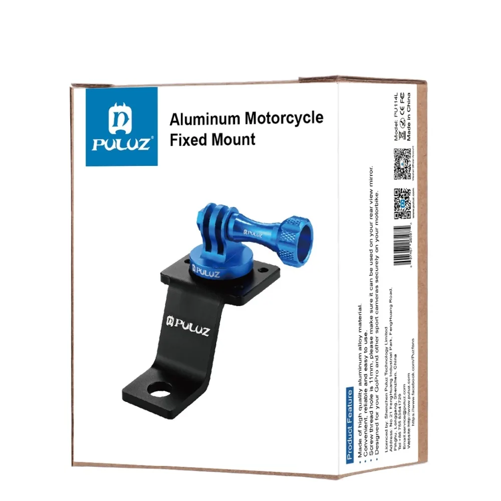 

PULUZ-soporte fijo de aleacin de aluminio para motocicleta, montaje con adaptador de trpode y tornillo para GoPro / DJI OSMO Act