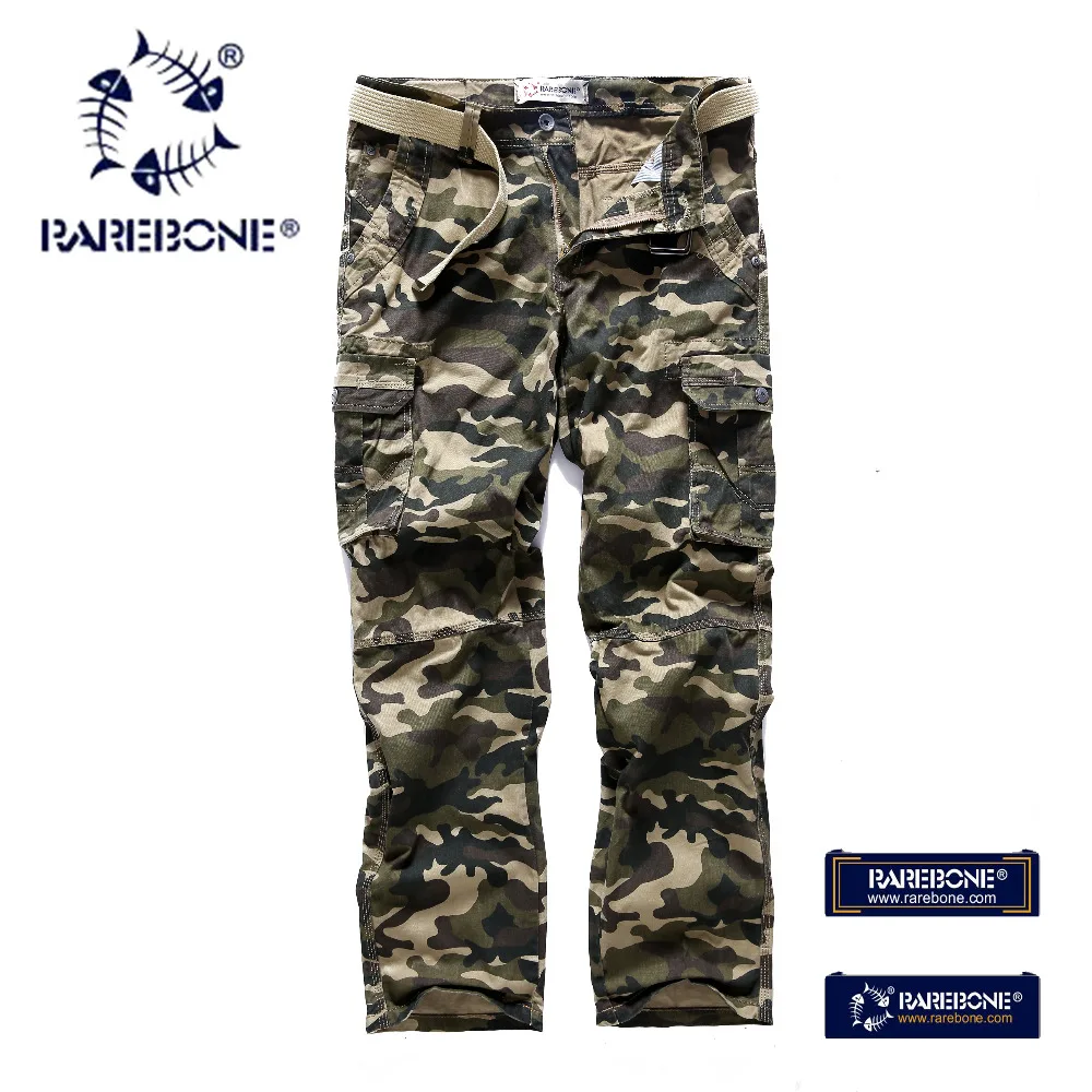 Rarebone 2018 New Multi-pocket Mens Cotton Desert Camouflage Cargo Military Pants Woodland A803 | Мужская одежда