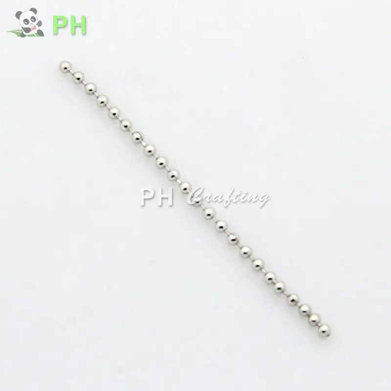 

304 Stainless Steel Ball Chains, Stainless Steel Color, 2mm
