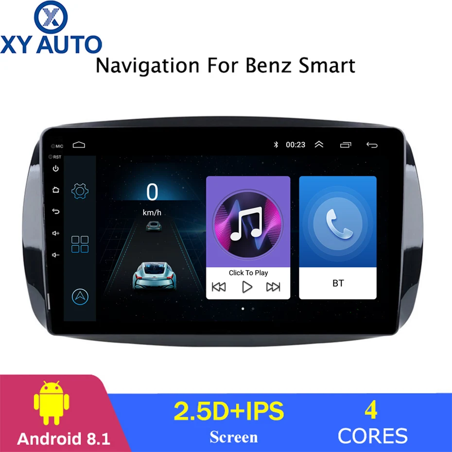 9 дюймовый 2.5D IPS закаленный HD мультисенсорный экран Android 8 1 NAVI для Mercedes Benz Smart Fortwo 2016