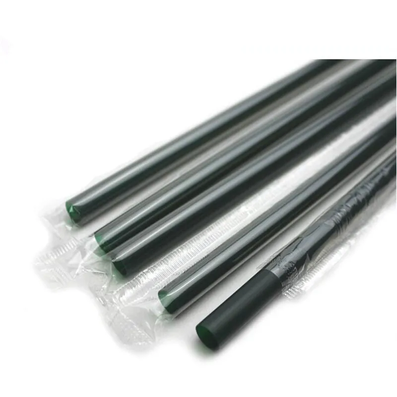 100 шт. Независимых средств Прямо соломы Одноразовые пластиковые фруктовый сок