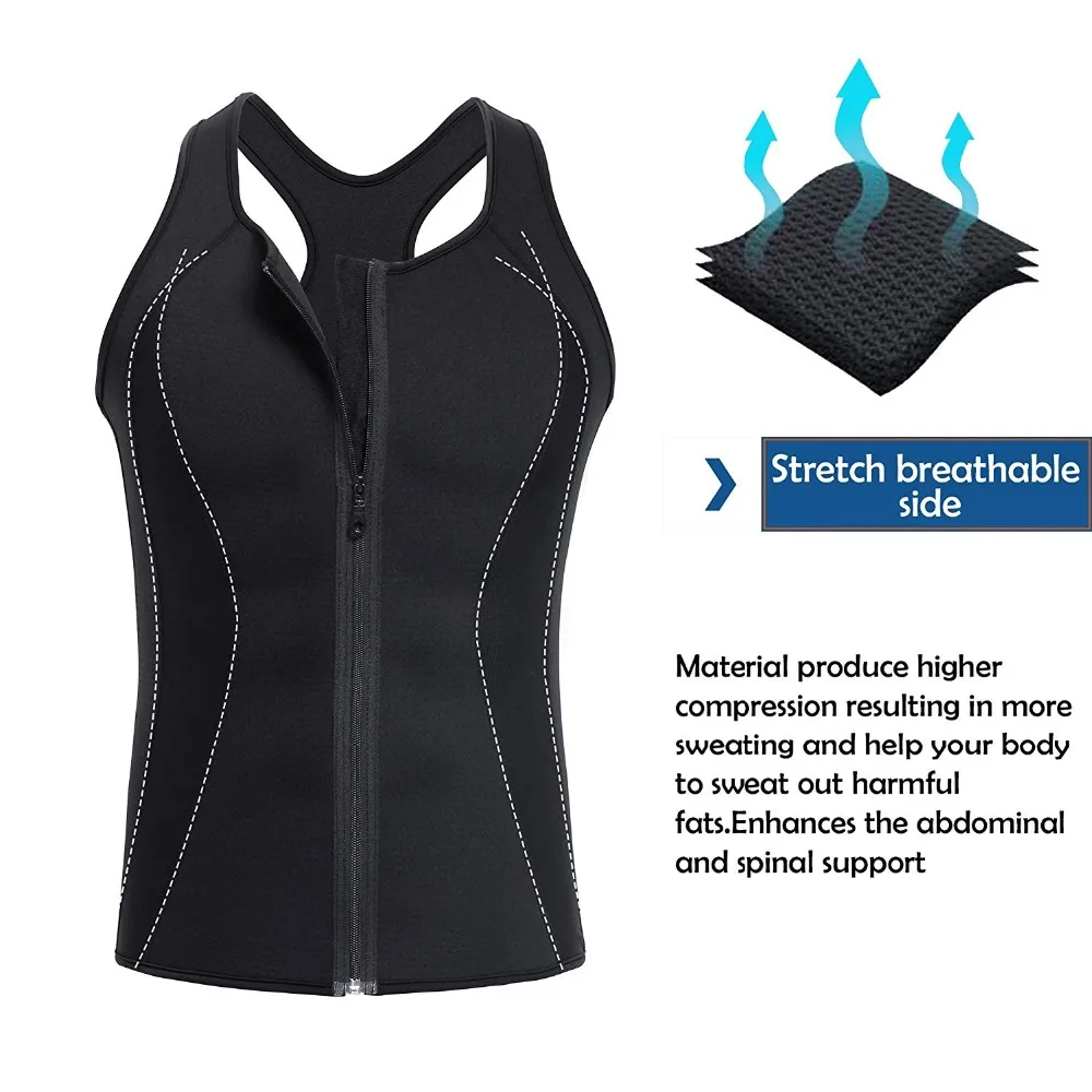 

Thermo Slimming Vest for Men Waist Trainer Neoprene Corset Compression Sweat Body Shaper Slimming Shirt Workout Suit Mens Shaper