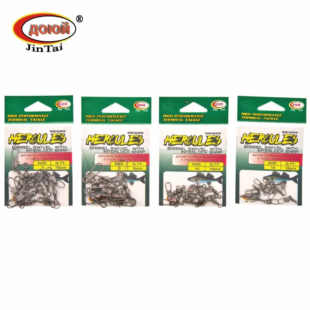 Вертлюг с пластинчатым карабином ДОЮЙ JinТai LYE BARREL SWIVEL WITH INTERLOCK SNAP. Размеры 2 / 3 5 6 7 8 10