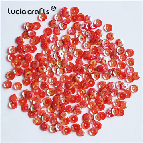Red 2 20g Lucia crafts 5 мм 20 г/лот хлопья Радужная чашка с блестками плоские свободные блестки для шитья одежды платье DIY украшения D0802 - Цвет: Red 2 20g