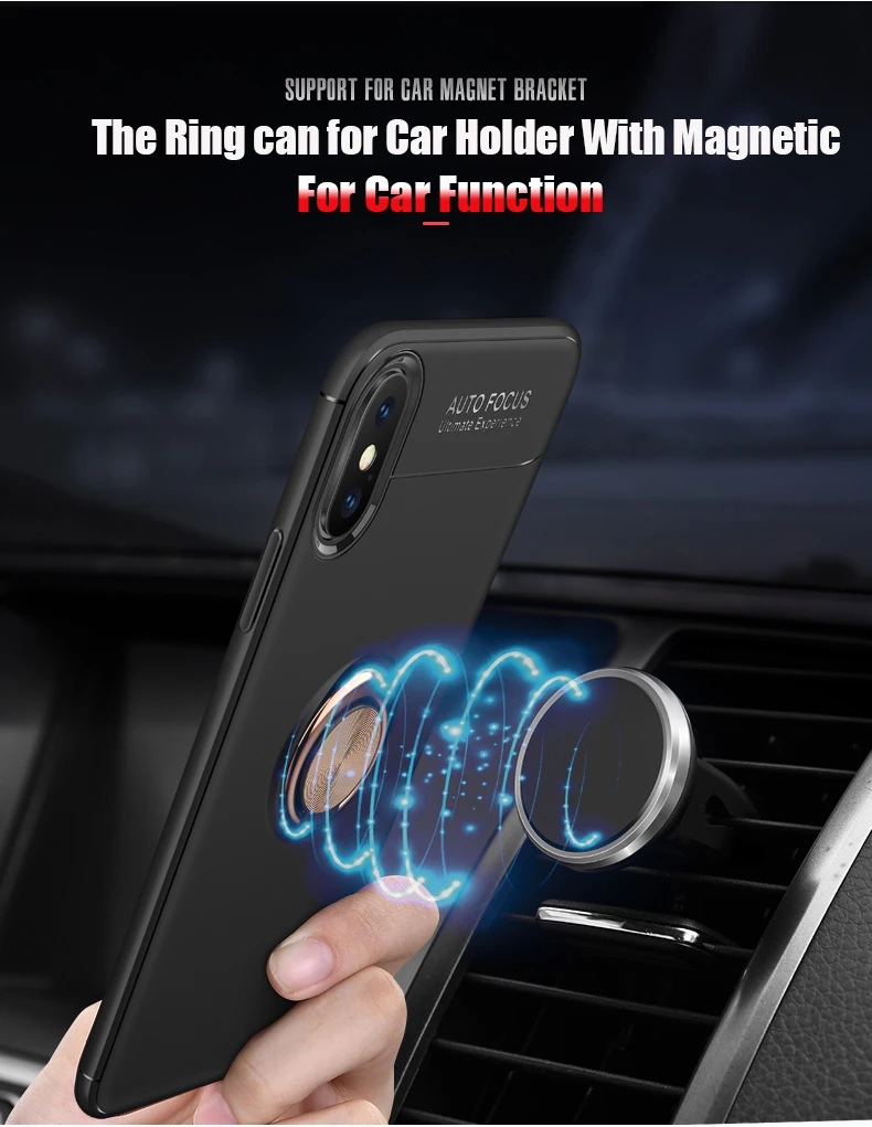 Для iPhone 5 5S SE 6 6s 7 8 Plus X XS MAX XR магнитный держатель из ТПУ металлический