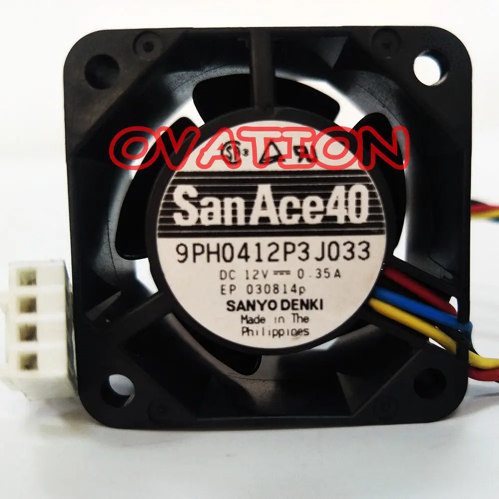 

Серверный вентилятор San Ace 40 4028 40 мм 1U 2U, чехол для сервера, вентилятор охлаждения большой мощности 9PH0412P3J033 12 В 0.35A 4pin, 2 шт.