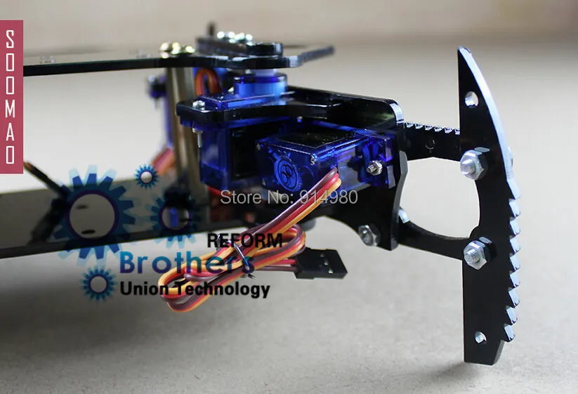 DIY черный паук робот Робот комплект Hexapod масса игрушки рулевой механизм + PMMA