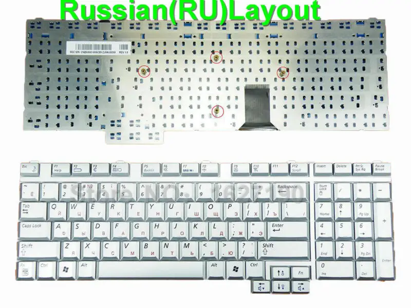 

New RU Russian Keyboard for SAMSUNG M70 17" SILVER RU Laptop Keyboards PN:CNBA5901606CBYZJ58E0063