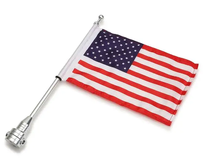 

Chrome Motorcycle Rear Side Mount Flag Pole America Flag For Harley Luggage Rack