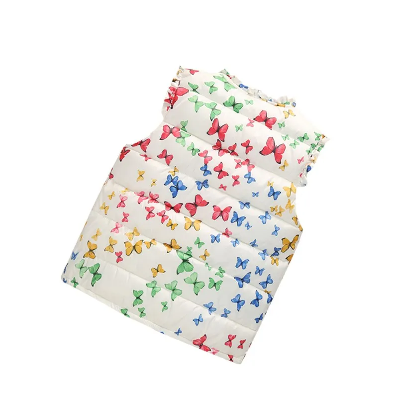 Жилеты для девочек зимний теплый жилет на пуху детей от 2 до 7 лет милый с