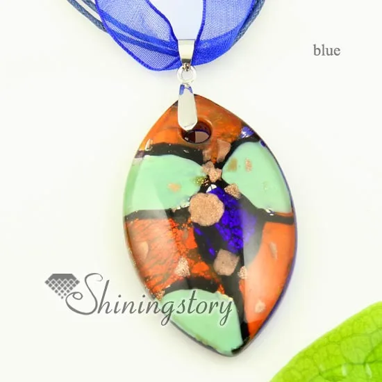 

Olive glitter Italian venetian lampwork blown murano glass pendants for necklaces jewelry cheap ladies jewellery