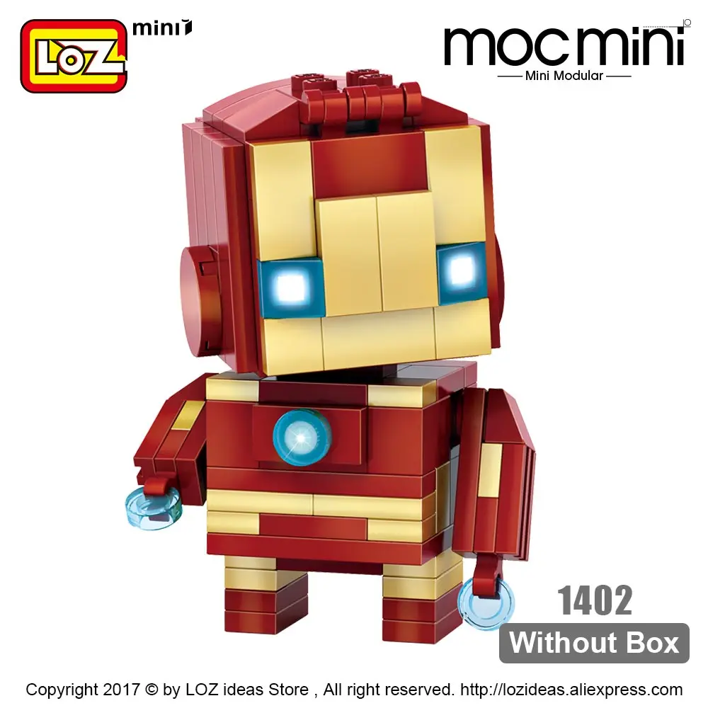 1402 Without Box Лоз мини-блоки Супер Герои Супергерои экшн-фигурка строительные сборочные игрушки и хобби brick Heads развивающие - Цвет: 1402 Without Box