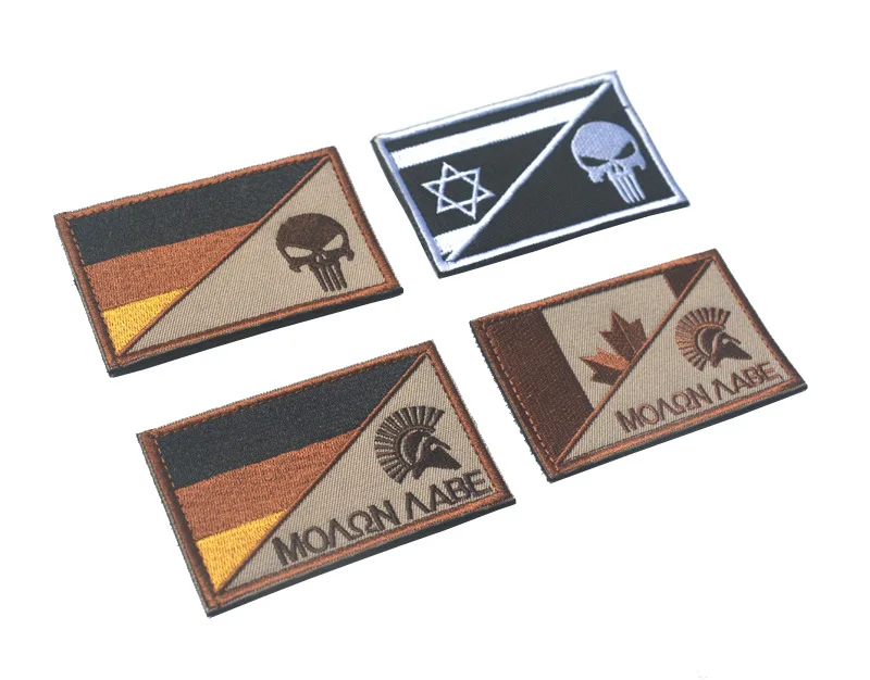 Вышитая Германия Израиль канадского флага черепа и спартанская нашивка insignia