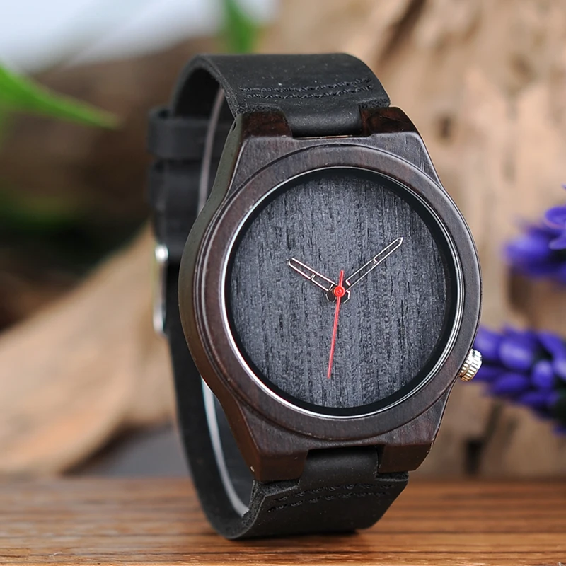 BOBO BIRD L-B10 Мужские красные деревянные часы модные эбеновые повседневные античные
