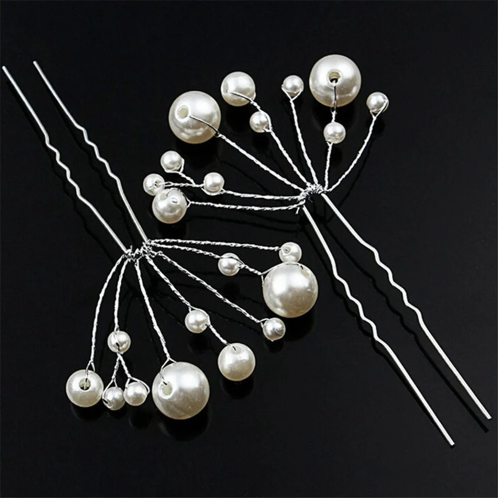 5PC Simulate Pearl Hairpins Hairstyles Wedding Bridal Hair Pins Jewelry Accessories Hairwear Girls Clips For Women | Красота и