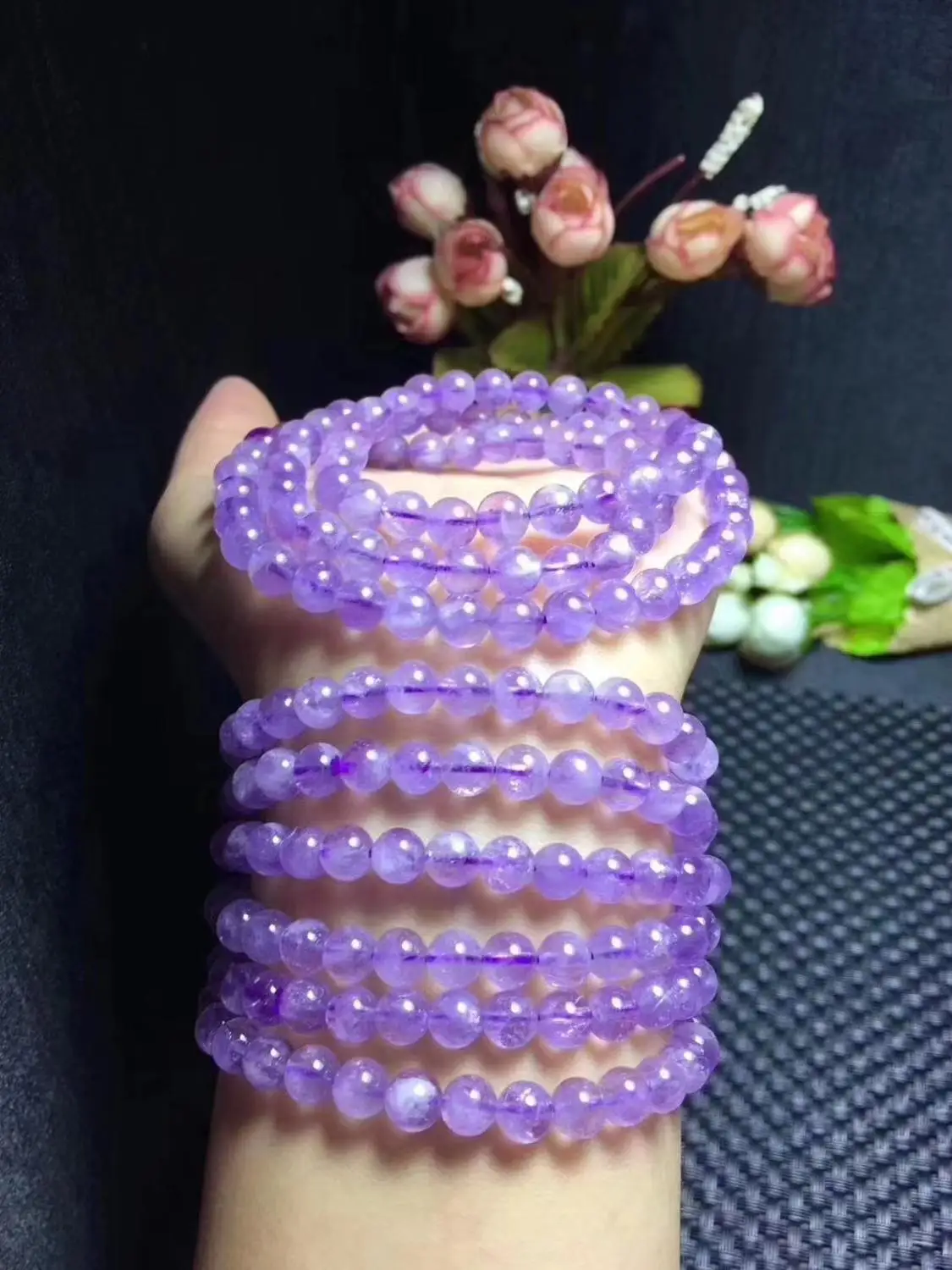 Браслет для женщин браслет из 3 круглых бусин с натуральным лавандовым аметистом