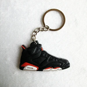 Мини силиконовый Jordan 6 брелок сумка очарование женщины мужчины дети брелок подарки тапки держатель для ключей кулон аксессуары брелок на ключи в виде обуви - Цвет: Photo Color7