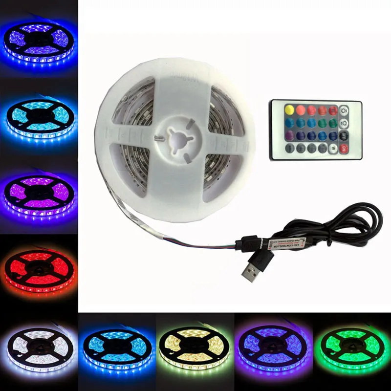 Водонепроницаемая светодиодная лента RGB с питанием от USB 1/2 м IP65 5 в постоянного