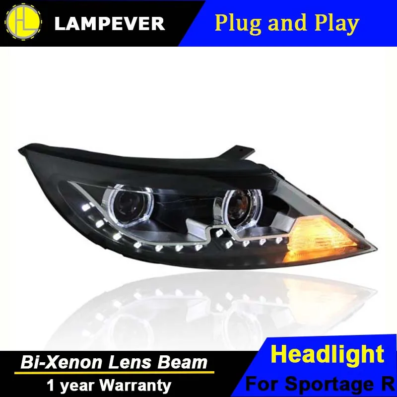 Фара Lampever для Kia Sportage R фары 2011 2013 Спортивная фара светодиодная Angel eye drl H7 hid