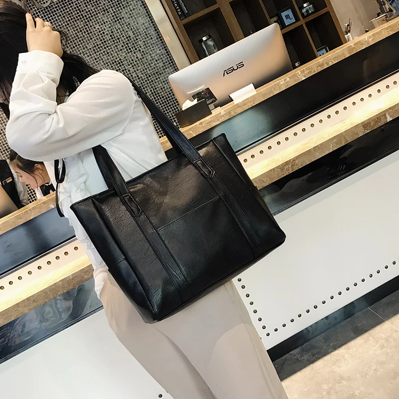 2019 женские кожаные сумки винтажные через плечо тоут с верхней ручкой Bolsas Sac|sac a|solid