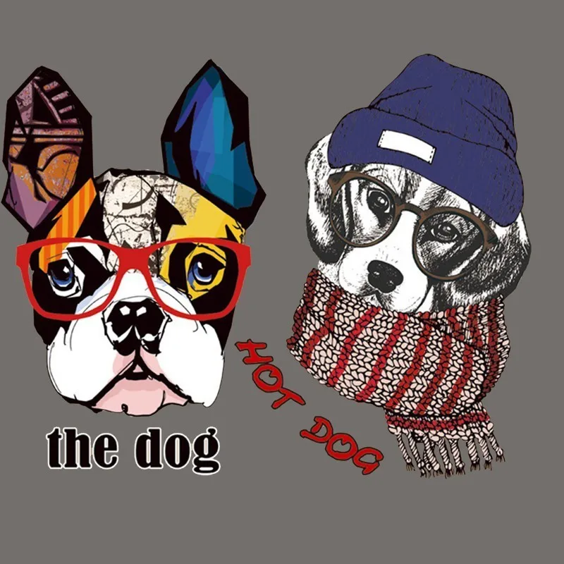 Мультяшные нашивки в форме собак железные наклейки для одежды значки Аппликации