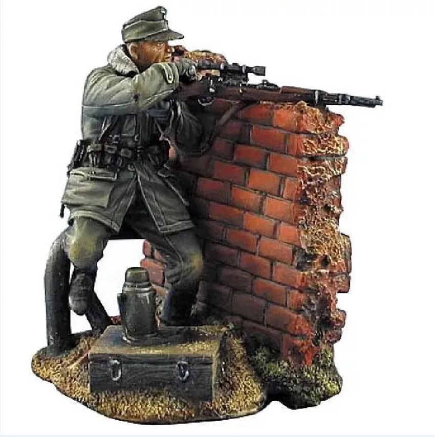 1/35 модельная фигурка из смолы в комплекте нераскрашенная 00378 (со стеной) | Игрушки