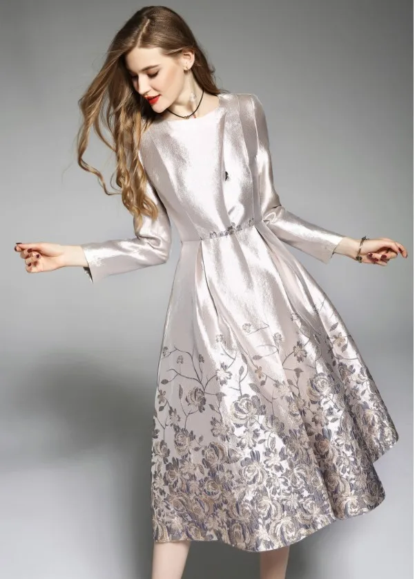 2021 New Fashion Spring Women's Luxury Jacquard Embroidery Long Trench Coat Ladies Autumn Elegant Floral Overcoat Wind | Женская