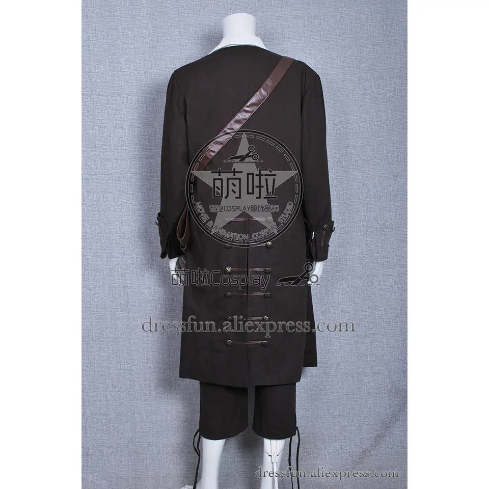 Пираты Карибского моря 4 Косплей Джек костюм Джека Воробья наряды рубашка Полный