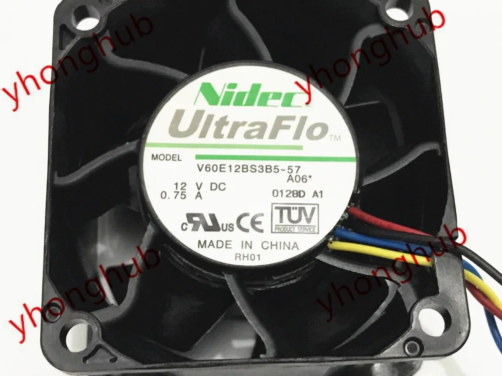 Вентилятор охлаждения сервера Nidec V60E12BS3B5 57 A06 DC 12V 0.75A 60x60x38 мм|square fan|server fandc fan 12v |