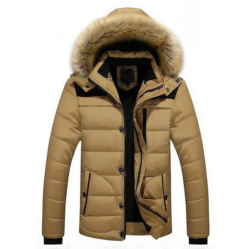 Parkas Men Fashion Wram Parka Fur Coat Winter High Quality Men Hooded Coat Casual Men's Outwear  Asia Size M-6XL