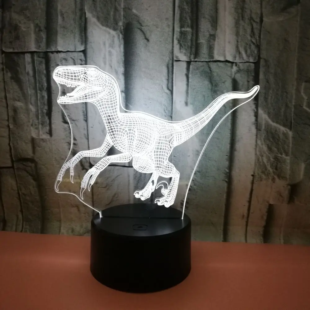 Динозавр 3d лампа красочный сенсорный светодиодный визуальный подарок украшение